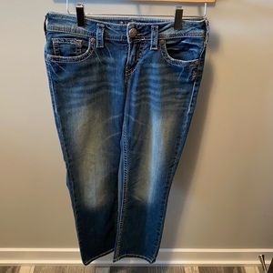 Silver Aiko Mid Capri Super Stretch Jeans